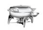 stainles steel round chafer with glass lid